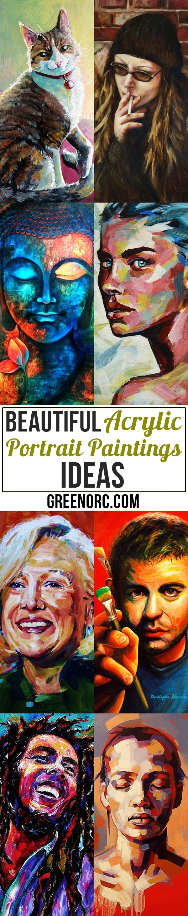 45 Beautiful Acrylic Portrait Paintings Ideas Greenorc