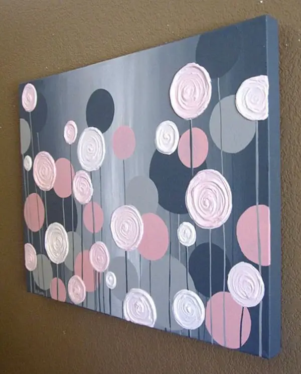 diy paint canvas pattern with garden tool