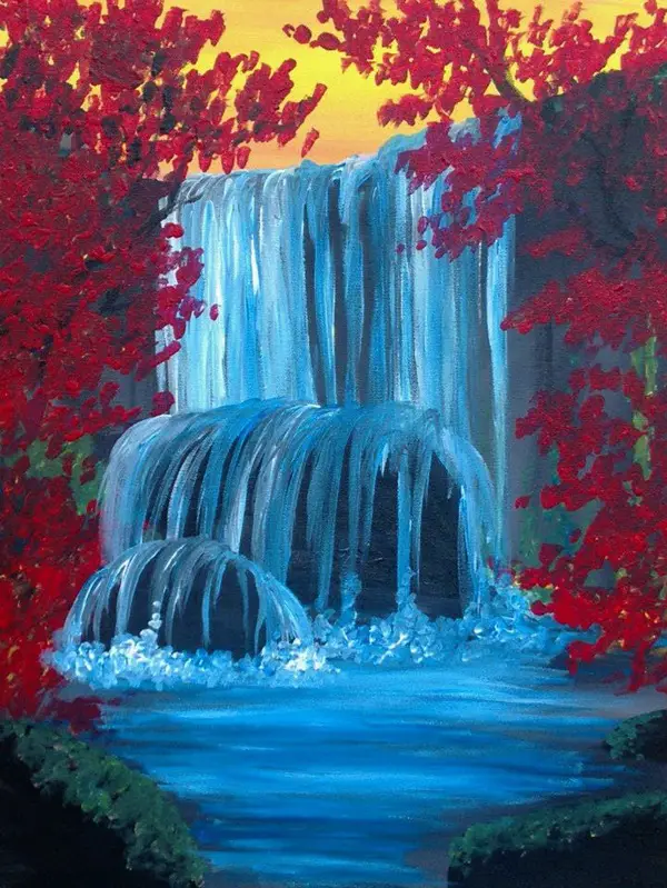 Featured image of post Waterfall Beautiful Easy Scenery Drawing - How to draw easy and simple scenery for beginner with oil pastels.